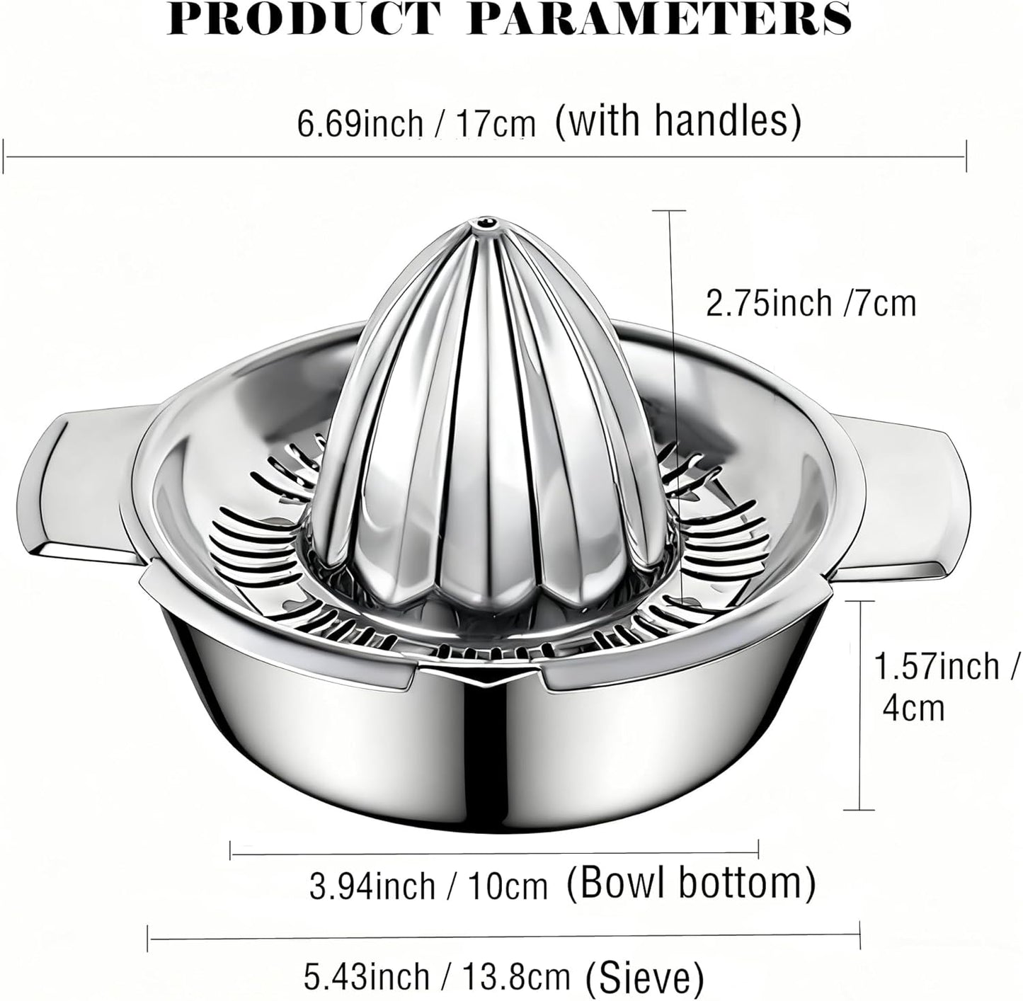 Stainless Steel Citrus Juicer Press — Heavy-Duty Manual Squeezer