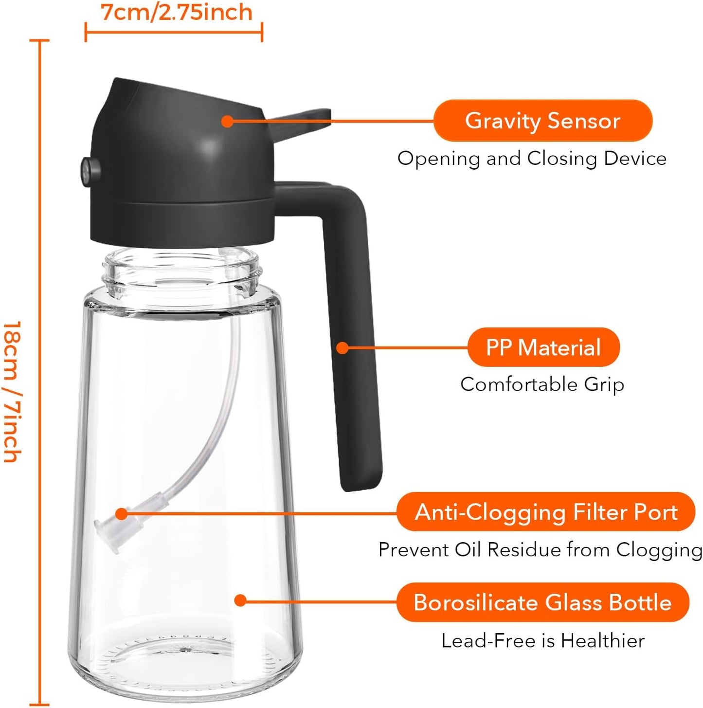 2-in-1 Oil Sprayer & Dispenser — Spray or Pour with Precision