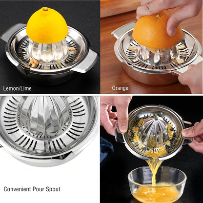 Stainless Steel Citrus Juicer Press — Heavy-Duty Manual Squeezer