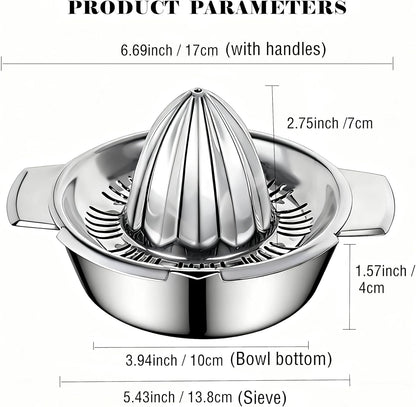 Stainless Steel Citrus Juicer Press — Heavy-Duty Manual Squeezer