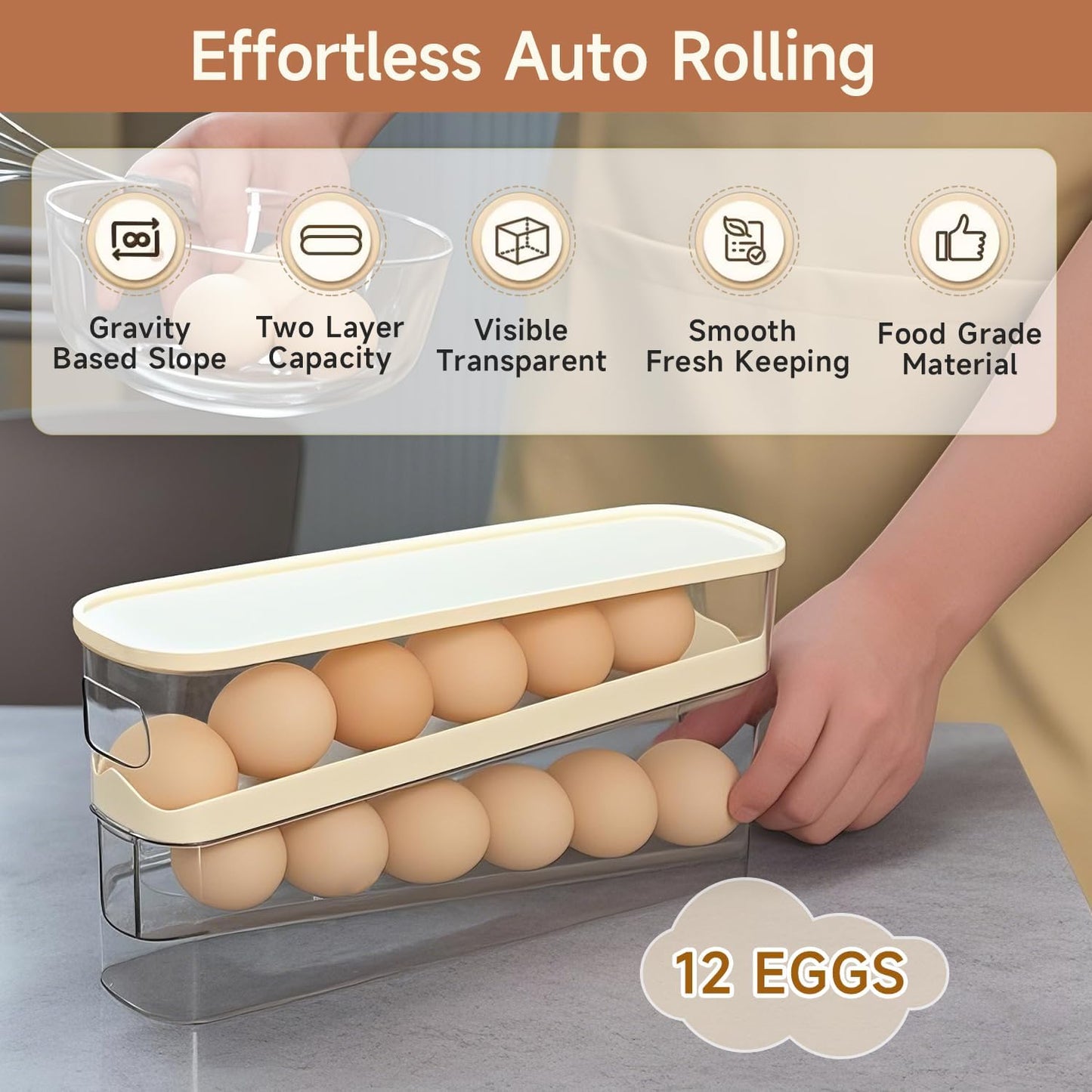 Automatic Rolling Egg Dispenser — Smart Egg Storage
