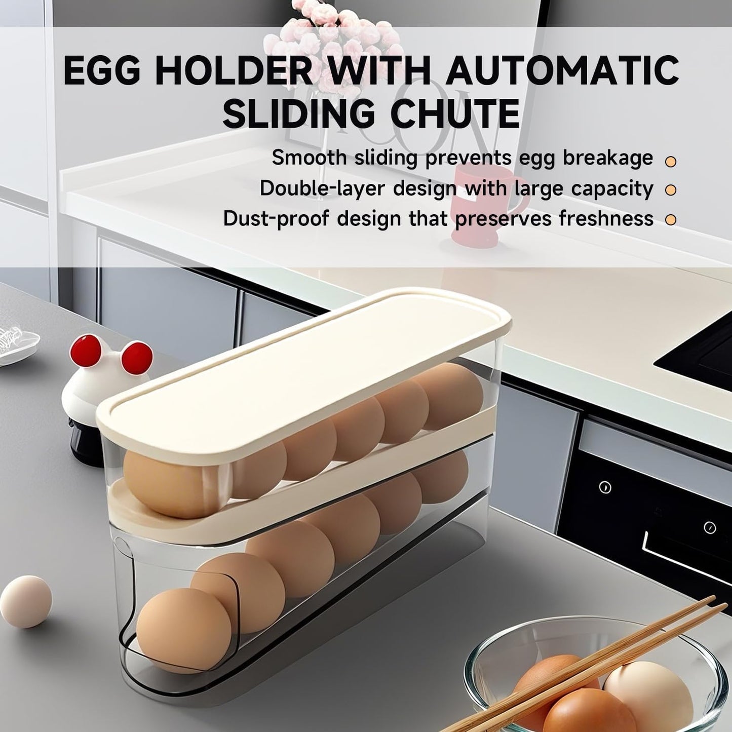 Automatic Rolling Egg Dispenser — Smart Egg Storage