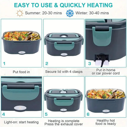 Electric Heated Lunch Box — Hot Meals Anywhere, No Microwave Needed