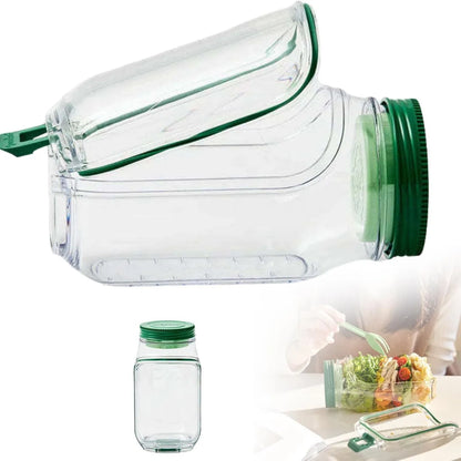 Salad Jar Pod with Side Hatch Bowl for Home Outdoor Travel Lunch