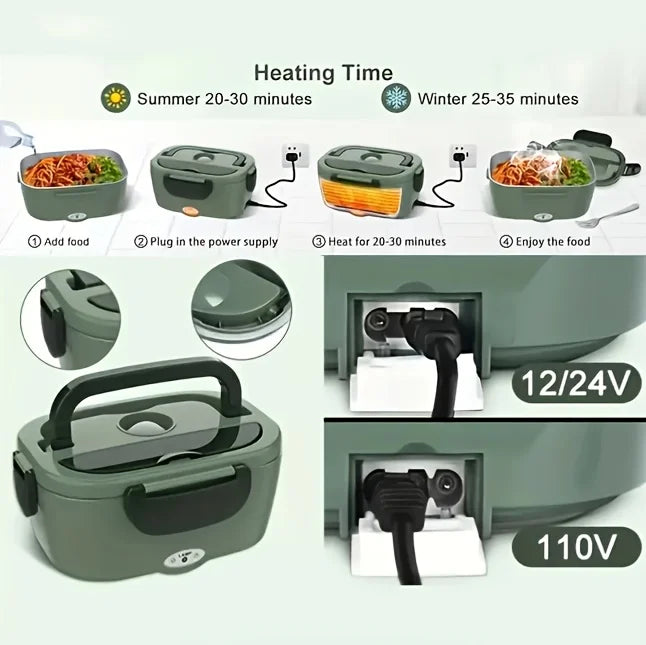 Electric Heated Lunch Box — Hot Meals Anywhere, No Microwave Needed