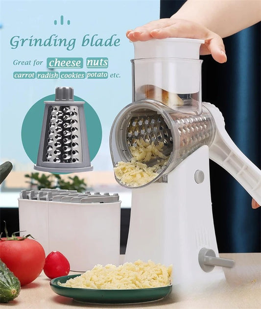 5-in-1 Rotary Grater & Slicer — Multi-Function Kitchen Tool